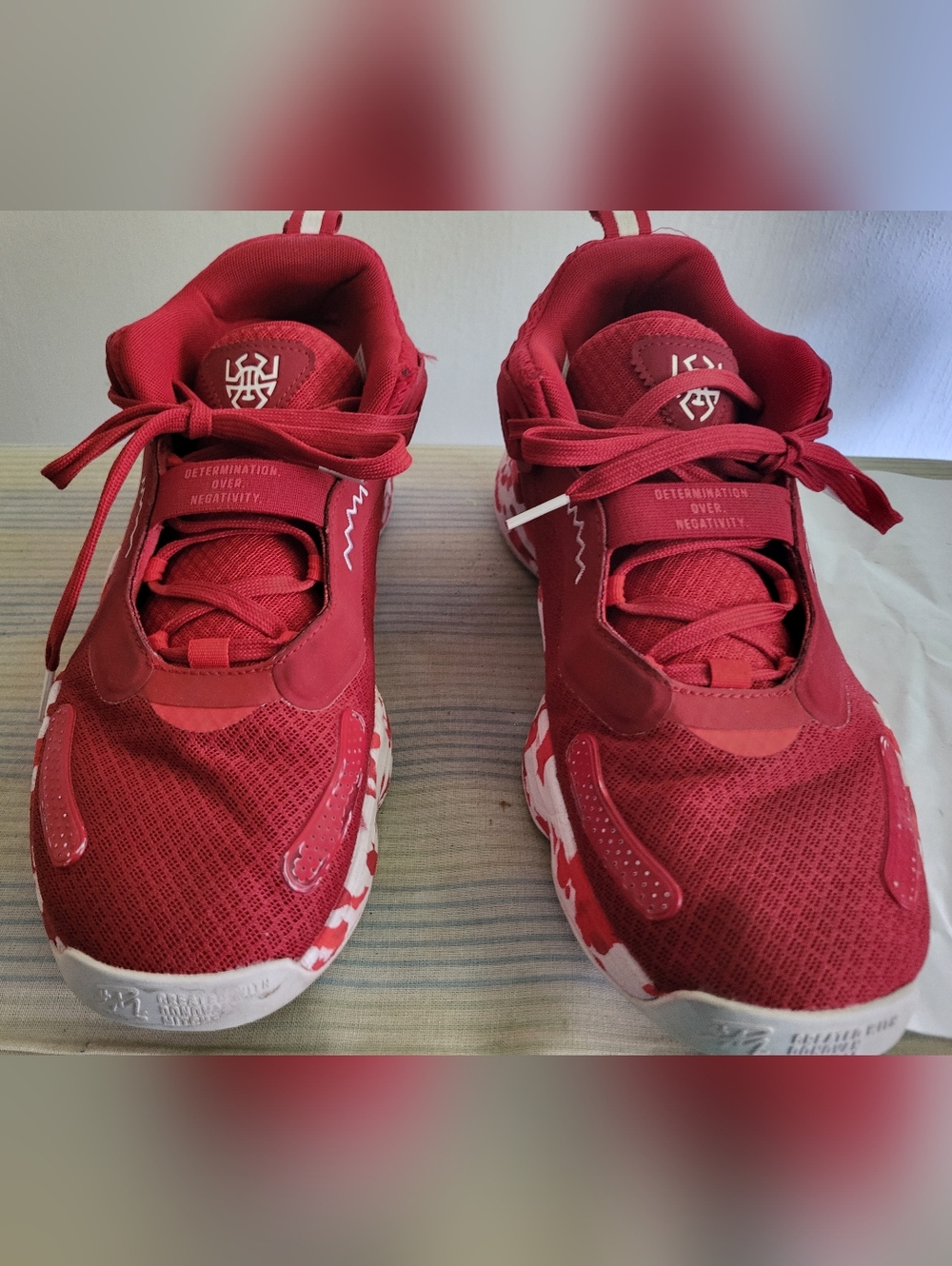 Adidas D.O.N Issue 3 Red/White Athletic Sneakers - Determination Over Negativity